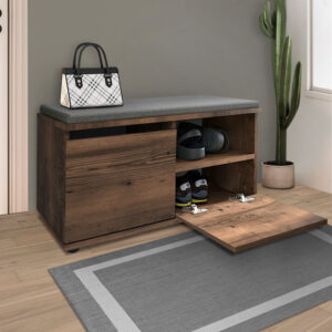 Παπουτσοθήκη Twain Megapap 8 ζευγών χρώμα καπνιστή καρυδιά 80x35x42εκ.