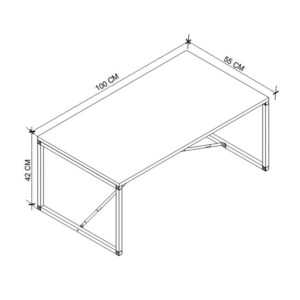 Τραπεζάκι σαλονιού Harte Megapap χρώμα ανθρακί 100x55x42εκ.