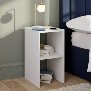 Κομοδίνο - Τραπεζάκι βοηθητικό Tagore Megapap χρώμα λευκό 30x30x60εκ.