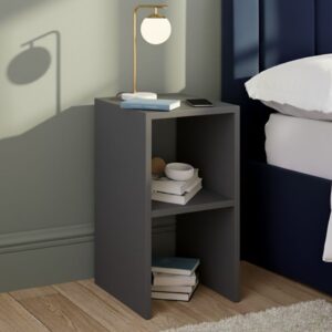 Κομοδίνο - Τραπεζάκι βοηθητικό Tagore Megapap χρώμα ανθρακί 30x30x60εκ.