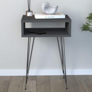 Κομοδίνο Scott Megapap χρώμα ανθρακί 40x30x60εκ.