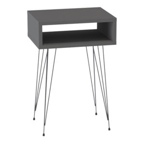 Κομοδίνο Scott Megapap χρώμα ανθρακί 40x30x60εκ.