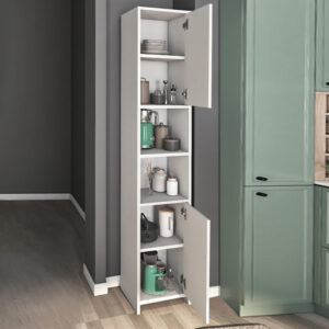 Ντουλάπι κουζίνας - μπάνιου Hobbes Megapap χρώμα λευκό 35x30x182,3εκ.