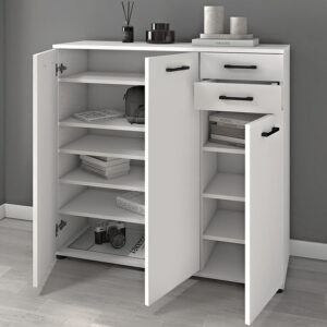 Παπουτσοθήκη - Ντουλάπι Polly Megapap χρώμα λευκό 108x35x108εκ.