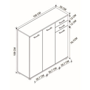 Παπουτσοθήκη - Ντουλάπι Polly Megapap χρώμα pine oak 108x35x108εκ.