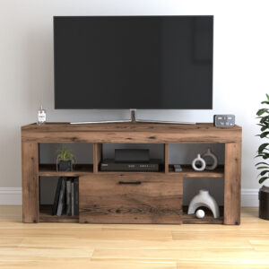 Έπιπλο τηλεόρασης Midili Megapap χρώμα καπνιστή καρυδιά 135x42x60,7εκ.