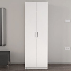 Παπουτσοθήκη Renso Megapap δίφυλλη χρώμα λευκό 59,8x37,8x178,5εκ.