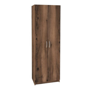 Παπουτσοθήκη Renso Megapap δίφυλλη χρώμα καπνιστή καρυδιά 59,8x37,8x178,5εκ.