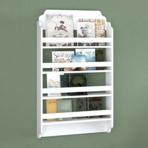 Επιτοίχια βιβλιοθήκη - ραφιέρα Montessori Megapap χρώμα λευκό 80x15x132εκ.
