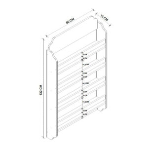 Επιτοίχια βιβλιοθήκη - ραφιέρα Montessori Megapap χρώμα sapphire oak 80x15x132εκ.