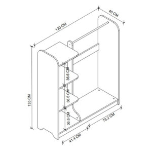 Έπιπλο εισόδου Rozesme Megapap χρώμα pine oak 120x40x135εκ.