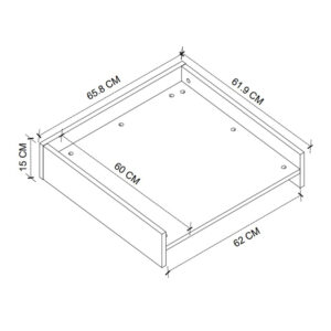 Βάση στήριξης πλυντηρίου - στεγνωτηρίου Sunta Megapap χρώμα λευκό 65,8x61,9x15εκ.