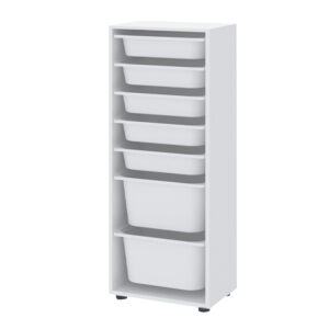 Συρταριέρα κουζίνας - μπάνιου Kayra Megapap με 7 συρτάρια χρώμα λευκό 45,4x30x125εκ.