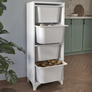 Συρταριέρα κουζίνας - μπάνιου Kayra I Megapap με 4 συρτάρια χρώμα λευκό 45,3x29,7x116,3εκ.