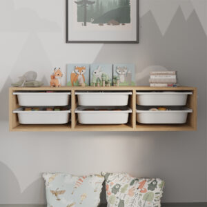 Συρταριέρα επιτοίχια Pavia Megapap με 6 συρτάρια χρώμα sapphire oak 132x31x30,7εκ.