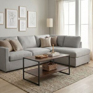 Τραπεζάκι σαλονιού Giza Megapap χρώμα rustic καρυδί 90,2x50,3x50,4εκ.