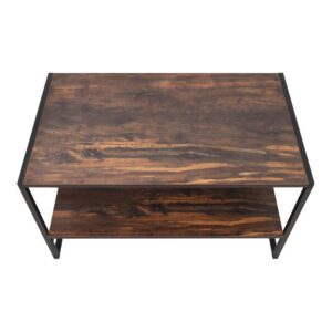 Τραπεζάκι σαλονιού Giza Megapap χρώμα rustic καρυδί 90,2x50,3x50,4εκ.