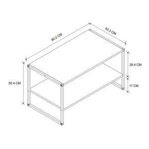 Τραπεζάκι σαλονιού Giza Megapap χρώμα rustic καρυδί 90,2x50,3x50,4εκ.