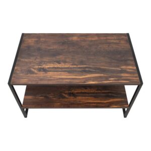 Τραπεζάκι σαλονιού Giza Megapap χρώμα rustic καρυδί 90,2x50,3x50,4εκ.