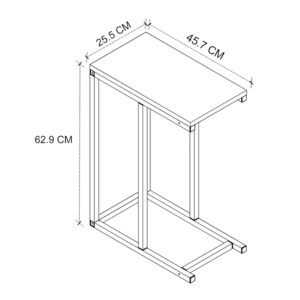 Τραπεζάκι βοηθητικό Agiro Megapap χρώμα rustic καρυδί 45,7x25,5x62,9εκ.