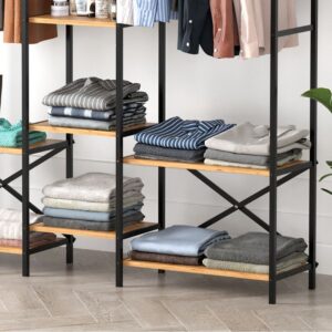 Ντουλάπα ρούχων ανοιχτή - Έπιπλο εισόδου Openix Megapap χρώμα pine oak 171,7x34,2x180,7εκ.