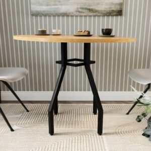 Τραπέζι Roma Megapap χρώμα pine oak Ø80x75εκ.