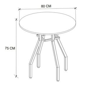 Τραπέζι Roma Megapap χρώμα pine oak Ø80x75εκ.