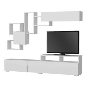 Σύνθεση τηλεόρασης Stamatia Megapap χρώμα λευκό 210x36,8x46,8εκ.