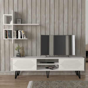 Σύνθεση τηλεόρασης Salerno Megapap χρώμα λευκό 180x35x51εκ.