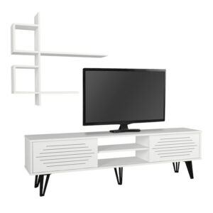 Σύνθεση τηλεόρασης Salerno Megapap χρώμα λευκό 180x35x51εκ.