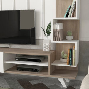 Έπιπλο τηλεόρασης Ceren Megapap χρώμα λευκό - cordoba 149,5x31x131,6εκ.