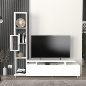 Σύνθεση τηλεόρασης Tulip Megapap χρώμα λευκό 160x29,5x160εκ.