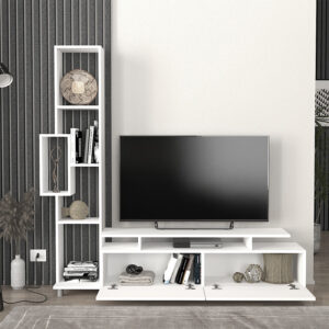 Σύνθεση τηλεόρασης Tulip Megapap χρώμα λευκό 160x29,5x160εκ.