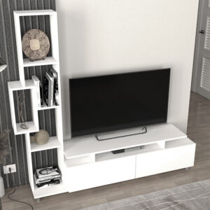 Σύνθεση τηλεόρασης Tulip Megapap χρώμα λευκό 160x29,5x160εκ.