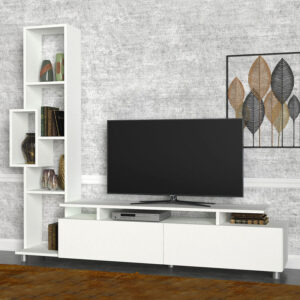 Σύνθεση τηλεόρασης Tulip Megapap χρώμα λευκό 160x29,5x160εκ.