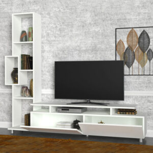 Σύνθεση τηλεόρασης Tulip Megapap χρώμα λευκό 160x29,5x160εκ.