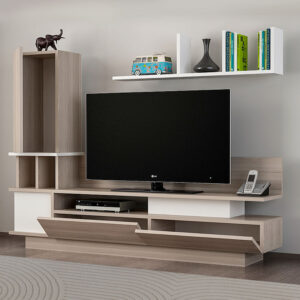 Σύνθεση τηλεόρασης Almeria Megapap χρώμα λευκό - cordoba 149x29,5x117εκ.