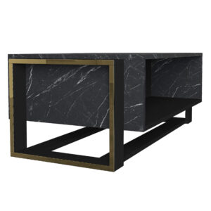 Τραπεζάκι σαλονιού Serina Megapap χρώμα μαύρο εφέ μαρμάρου 107x60x40εκ.