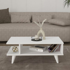 Τραπεζάκι σαλονιού Titus Megapap χρώμα λευκό 80x45x30εκ.