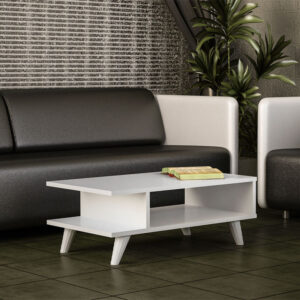 Τραπεζάκι σαλονιού Titus Megapap χρώμα λευκό 80x45x30εκ.