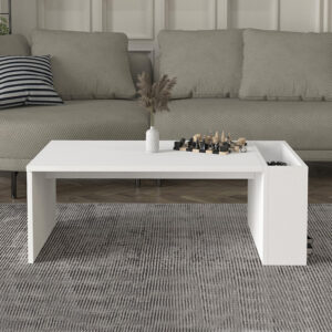 Τραπεζάκι σαλονιού View Megapap χρώμα λευκό 95x50x34εκ.