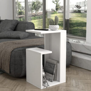 Τραπεζάκι βοηθητικό Rosana Megapap χρώμα λευκό 35x29,5x60εκ.