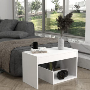 Τραπεζάκι βοηθητικό Rosana Megapap χρώμα λευκό 35x29,5x60εκ.