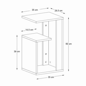 Τραπεζάκι βοηθητικό Rosana Megapap χρώμα λευκό 35x29,5x60εκ.