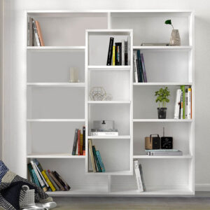 Βιβλιοθήκη Ample Megapap χρώμα λευκό 125x22x135,7εκ.