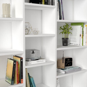 Βιβλιοθήκη Ample Megapap χρώμα λευκό 125x22x135,7εκ.