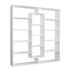 Βιβλιοθήκη Ample Megapap χρώμα λευκό 125x22x135,7εκ.