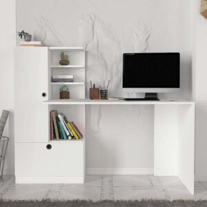 Γραφείο εργασίας Domingo Megapap χρώμα λευκό 149,5x60x120εκ.