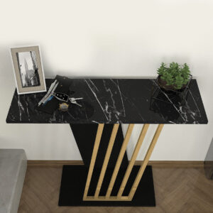 Κονσόλα Gravity Megapap χρώμα μαύρο εφέ μαρμάρου - χρυσό 90x29,6x76,8εκ.