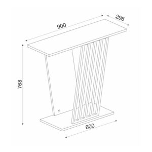 Κονσόλα Gravity Megapap χρώμα travertine - χρυσό 90x29,6x76,8εκ.